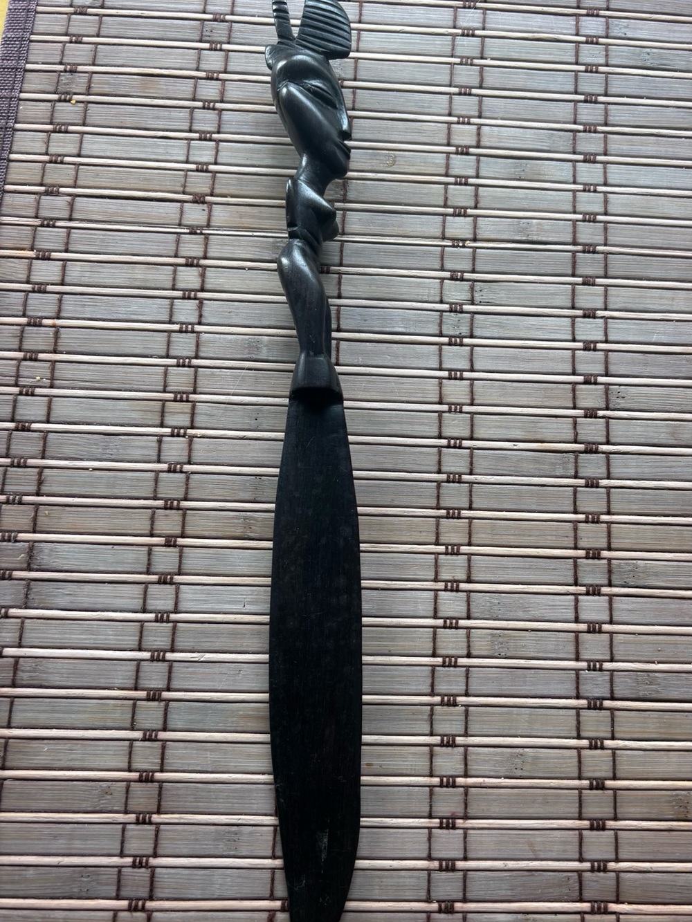 Vintage African Ebony Wood Letter Opener 14.5" | Coupe-papier ébène